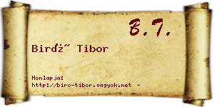Biró Tibor névjegykártya